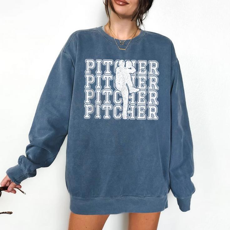 Baseball Pitcher Player Team Sport Lover Family Friends Fans Comfort Colors Sweatshirt