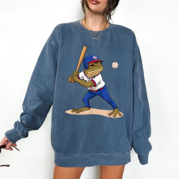 Baseball Puerto Rico Patriotic Flag Boricua Baseball Player Comfort Colors Sweatshirt