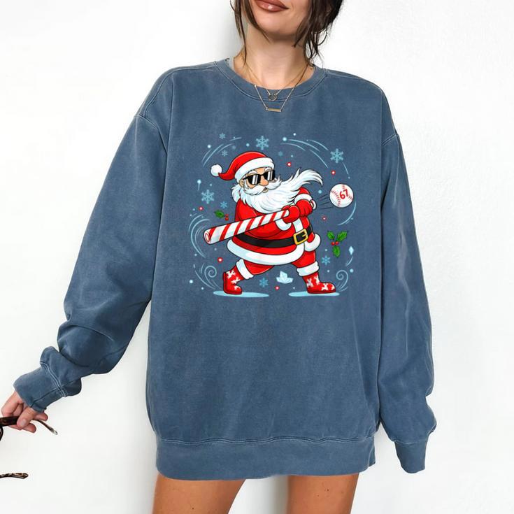 Baseball Santa 67 Christmas Xmas Pajamas Boys Kid Comfort Colors Sweatshirt