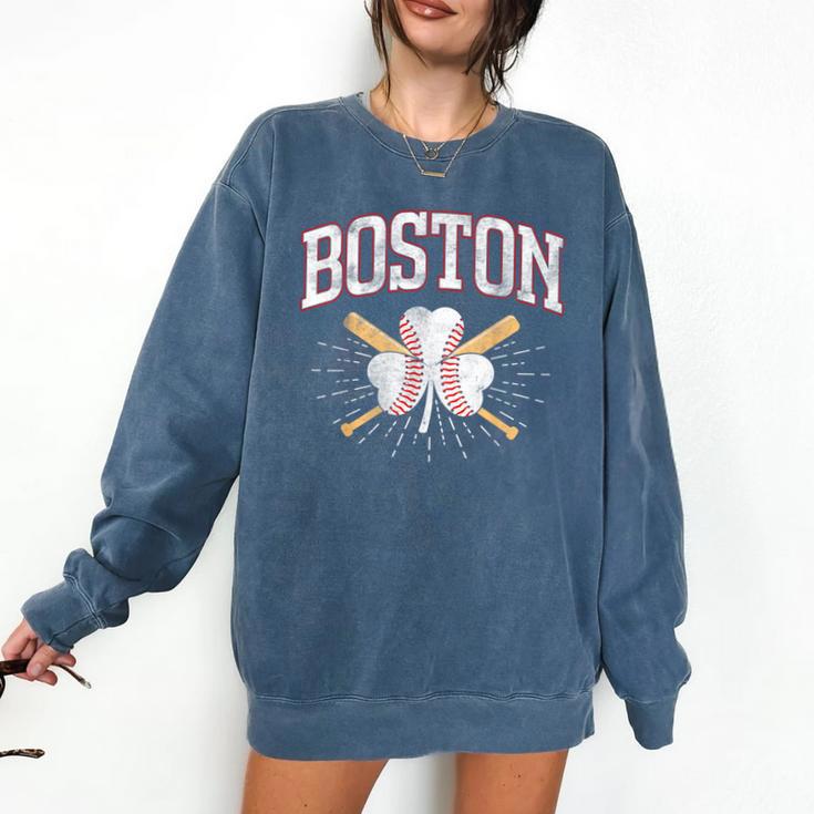 Baseball Shamrock Boston Massachusetts St Patrick’s Day Comfort Colors Sweatshirt