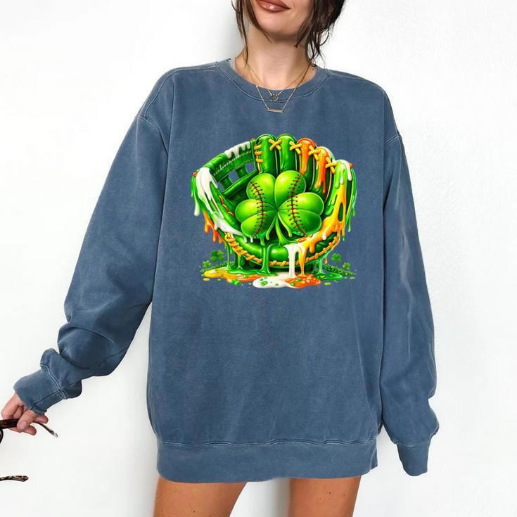 Baseball St Patricks Day Carnival Party Ice Cream Drip Boys Comfort Colors Sweatshirt