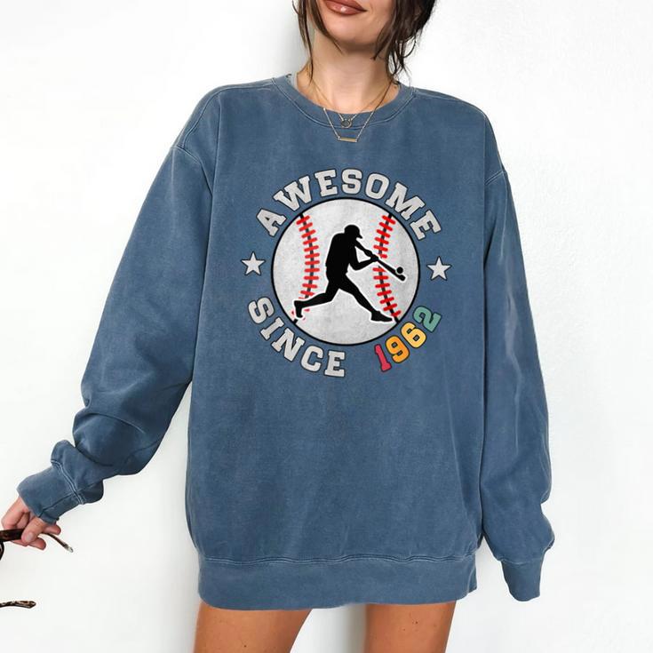 Birthday Baseball Lover 64 Years Old Awesome Since 1962 Comfort Colors Sweatshirt