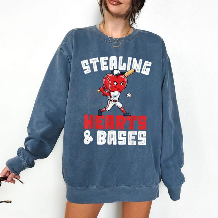 Boys Baseball Valentines Shirt Sterling Hearts Baseball Comfort Colors Sweatshirt