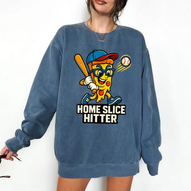 Boys Pizza Theme Baseball Home Hitter Comfort Colors Sweatshirt
