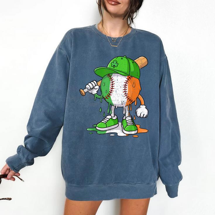 Boys St Patricks Day Irish Flag Kids Baseball Ice Cream Drip Comfort Colors Sweatshirt