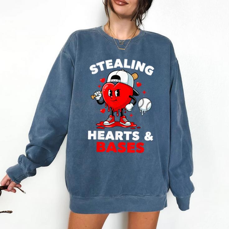 Boys Valentines Baseball Drip Icecream Stealing Hearts Kids Comfort Colors Sweatshirt
