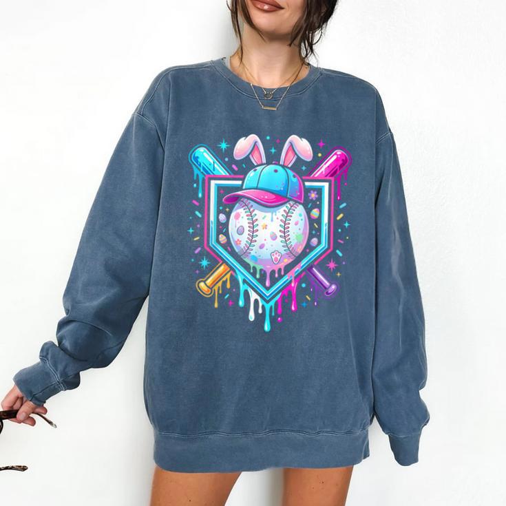 Bunny Baseball Hat With Ice Cream Easter Day Boys Kids Girls Comfort Colors Sweatshirt