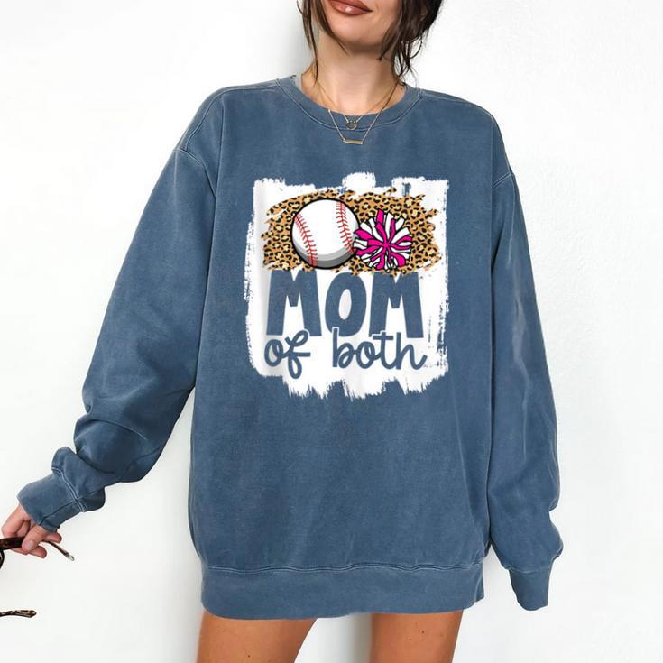 Cheer Baseball Mom Of Both Baseball And Cheer Mother Comfort Colors Sweatshirt