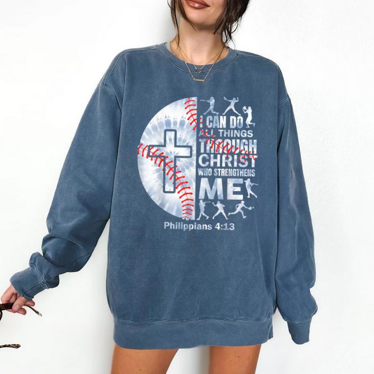 Christian Baseball Men Boy Player Team Religious Philippians Comfort Colors Sweatshirt