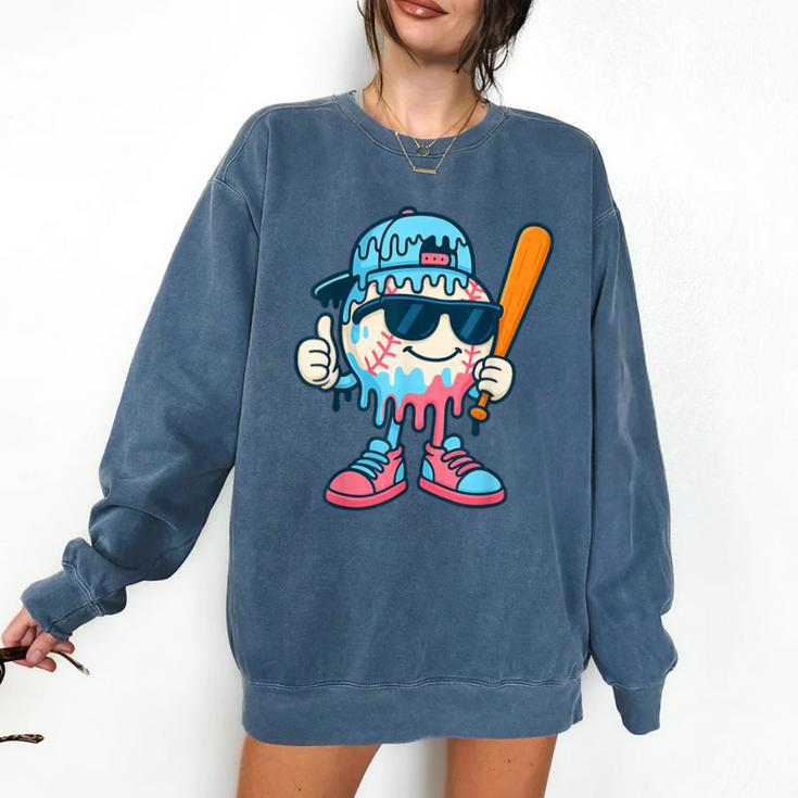 Cool Ice Cream Drip Baseball Drip For Boys Sports Kids Comfort Colors Sweatshirt