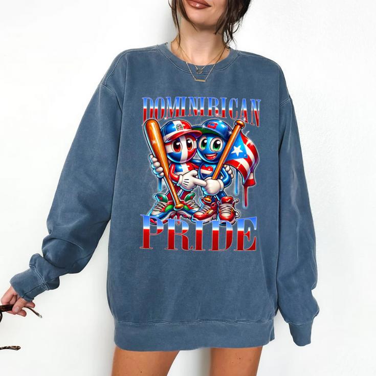 Dominican Puerto Rican Pride Baseball Flag Unity Comfort Colors Sweatshirt
