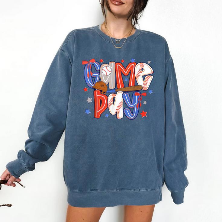 Game Day Baseball Lover Field Day Men Women Kid Comfort Colors Sweatshirt