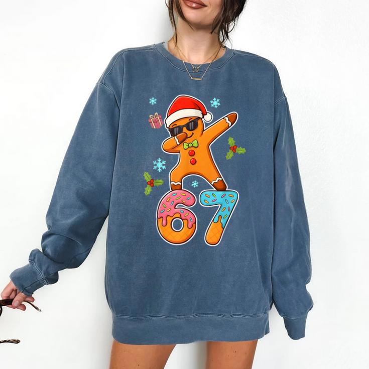 Gingerbread Six Seven 67 Ice Cream Drip Baseball Comfort Colors Sweatshirt