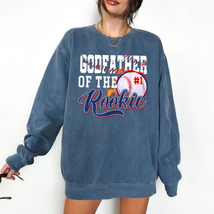 Godfather Rookie Of Year 1st Birthday Baseball Theme Comfort Colors Sweatshirt