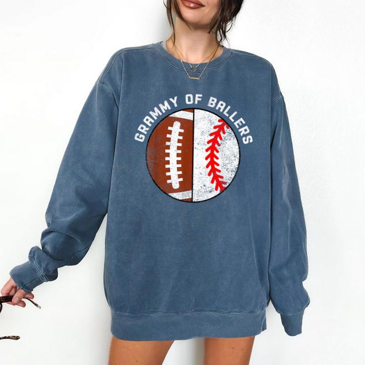 Grammy Of Ballers Football Baseball Grandma Grammy Comfort Colors Sweatshirt