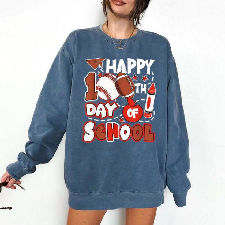 Happy 100 Days Of School Baseball Football PE Teacher Comfort Colors Sweatshirt