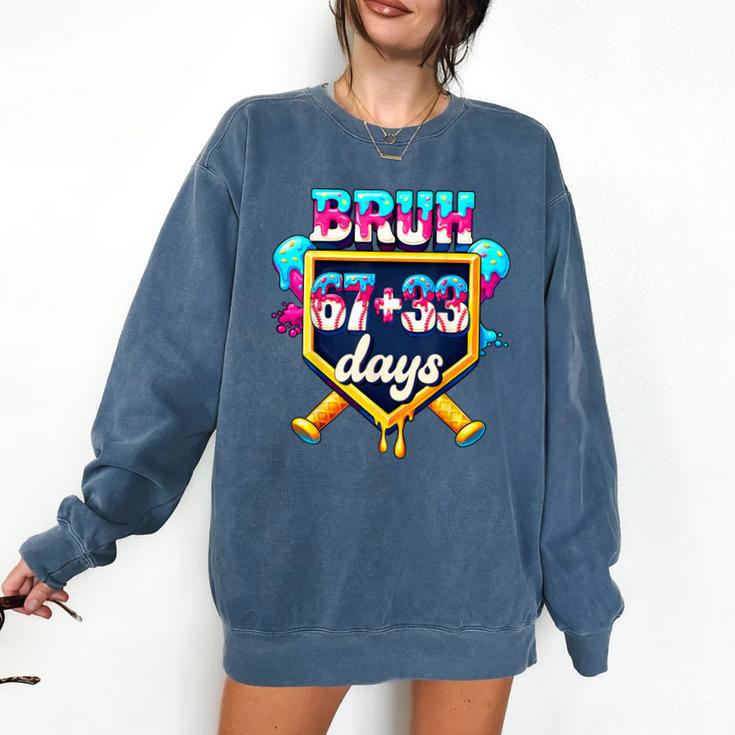 Happy 6733 Days Of School Baseball Drip 100th Day Of School Comfort Colors Sweatshirt