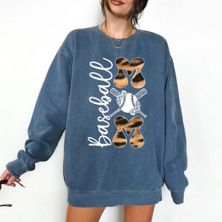 Happy Mother's Day Baseball Mom Leopard Softball Lover Comfort Colors Sweatshirt