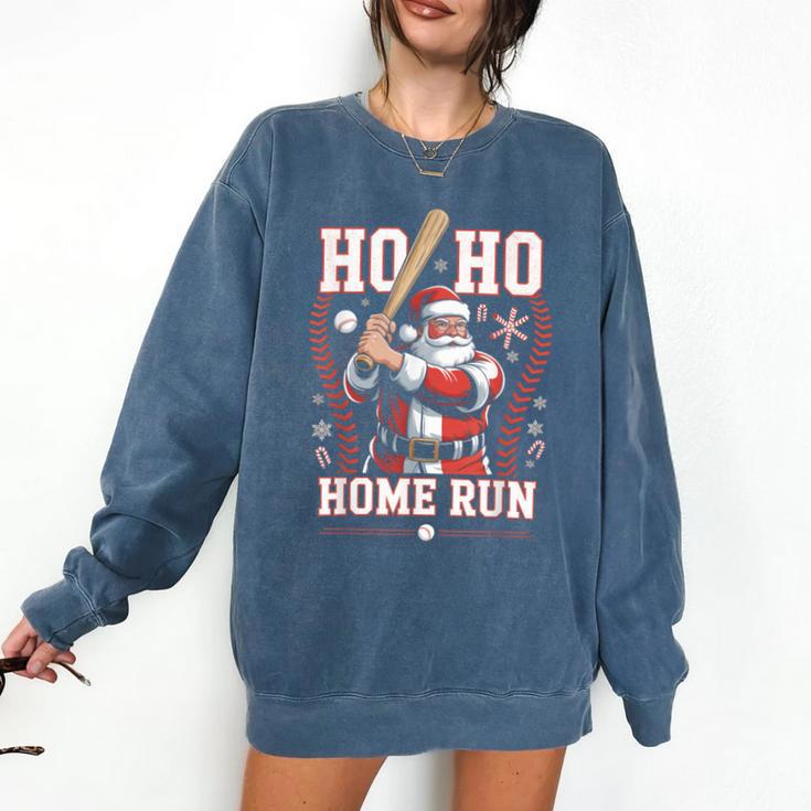 Ho Ho Home Run Baseball Christmas Holiday Sports Santa Comfort Colors Sweatshirt