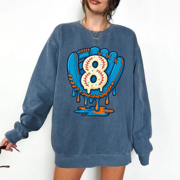 Ice Cream Baseball Glove 8th Birthday Edition Comfort Colors Sweatshirt