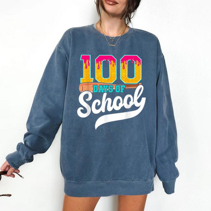 Ice Cream Drip 100 Days Of School Baseball Boys 100th Day Comfort Colors Sweatshirt