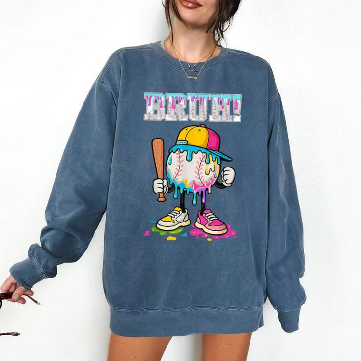 Ice Cream Drip Baseball Bruh Baseball Drip Boy Youth Comfort Colors Sweatshirt