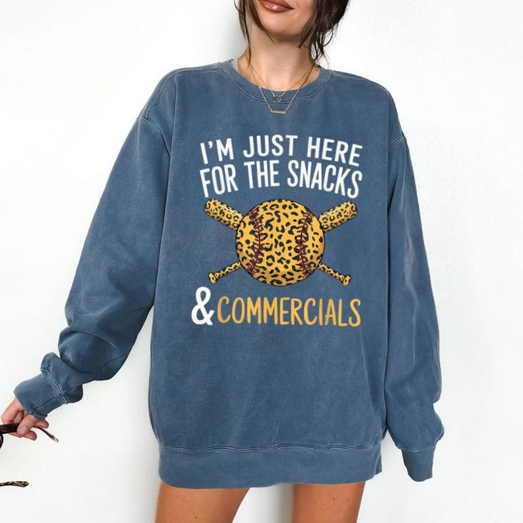 I'm Just Here For The Snacks And Commercials Baseball Comfort Colors Sweatshirt