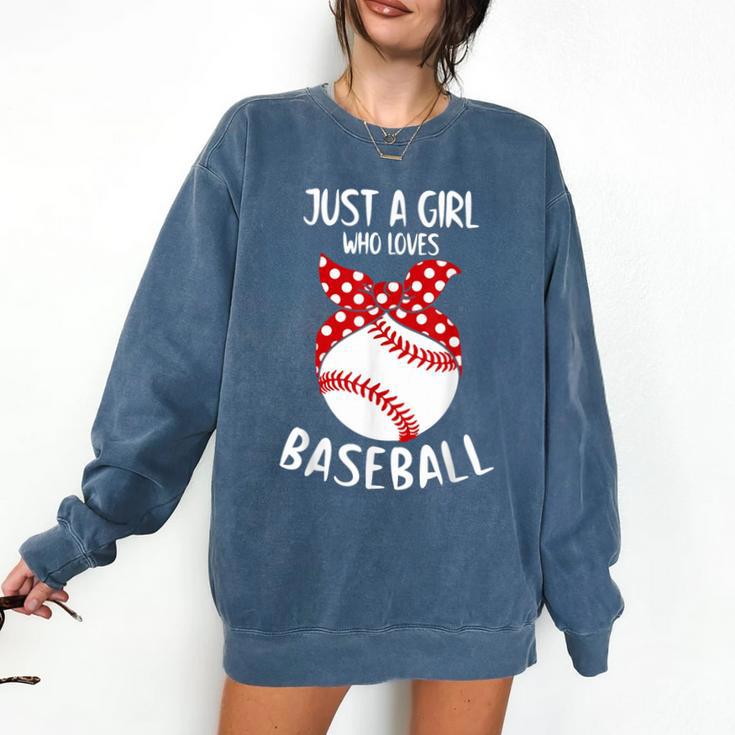 Just A Girl Who Loves Baseball Cute Retro Baseball Lover Comfort Colors Sweatshirt