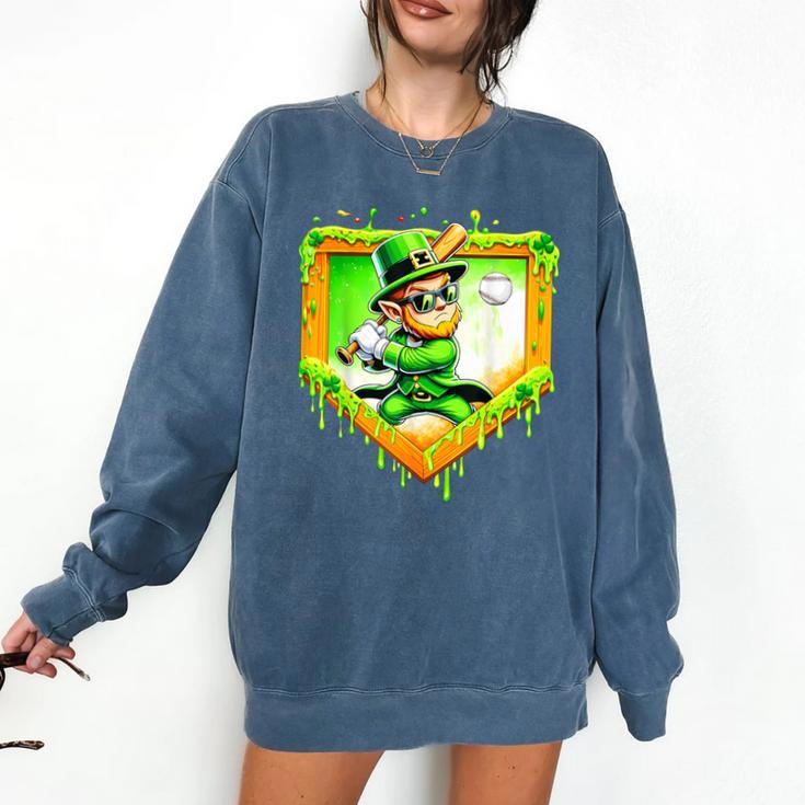 Leprechaun Baseball St Patricks Day Ice Cream Drip Men Boys Comfort Colors Sweatshirt