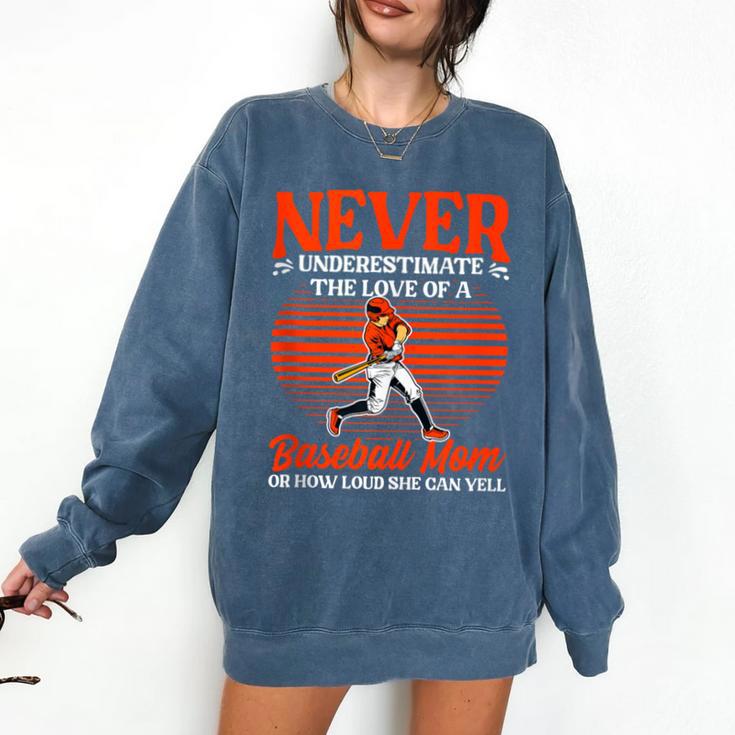 Love Of A Baseball Mom Pitcher Catcher Baseball Player Comfort Colors Sweatshirt