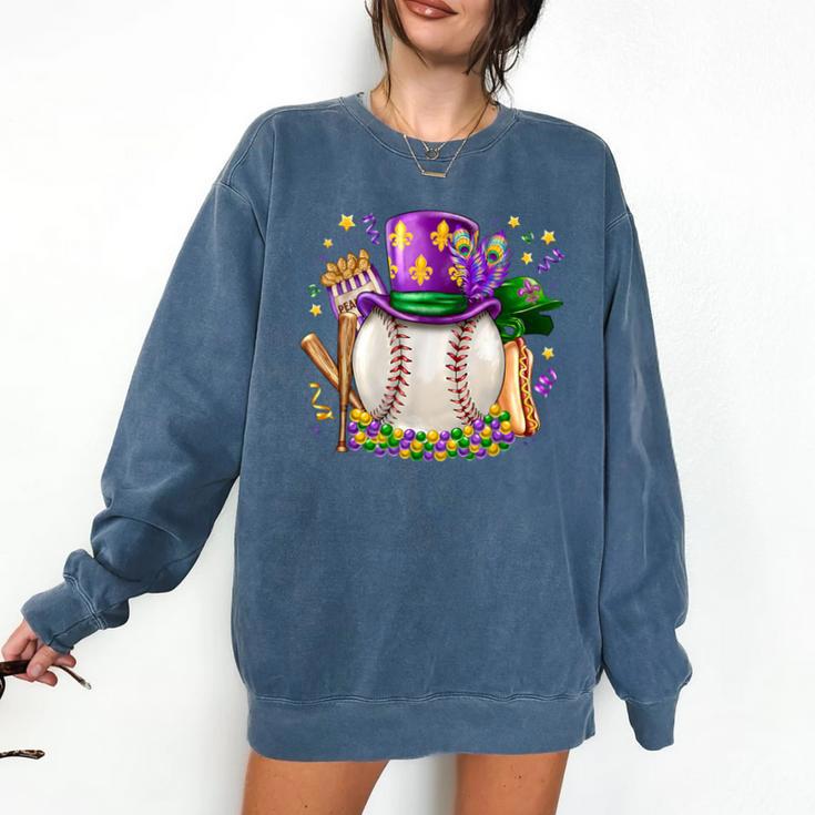 Mardi Gras Baseball Jester Hat Fleur De Lis Boys Girls Kids Comfort Colors Sweatshirt