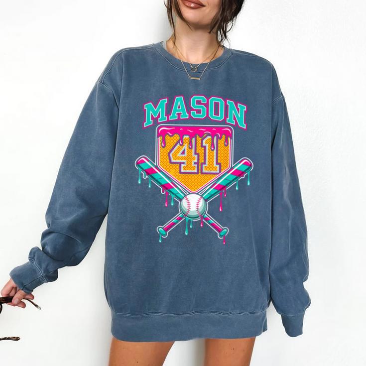 Mason 41 Meme Ice Cream Drip Baseball Birthday Costume Comfort Colors Sweatshirt