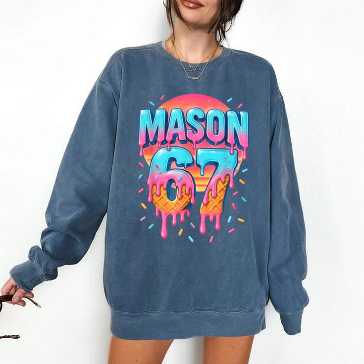 Mason 67 Costume Ice Cream Baseball Drip 6 7 Meme Six Seven Comfort Colors Sweatshirt