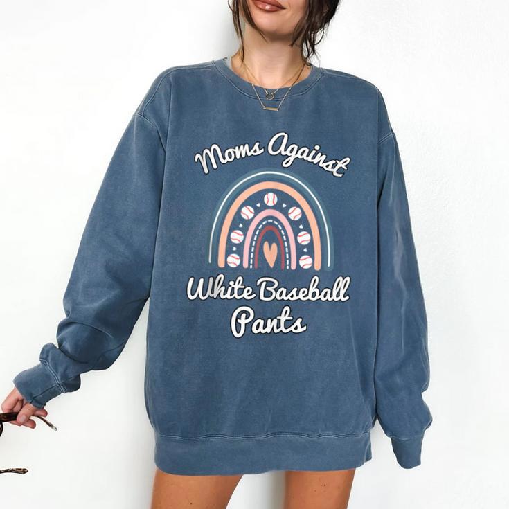 Moms Against Baseball Pants Baseball Mom Rainbow Comfort Colors Sweatshirt