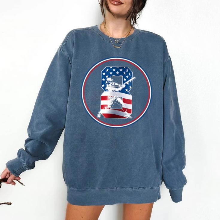 Number 8 Years Baseball 8TH Birthday Comfort Colors Sweatshirt
