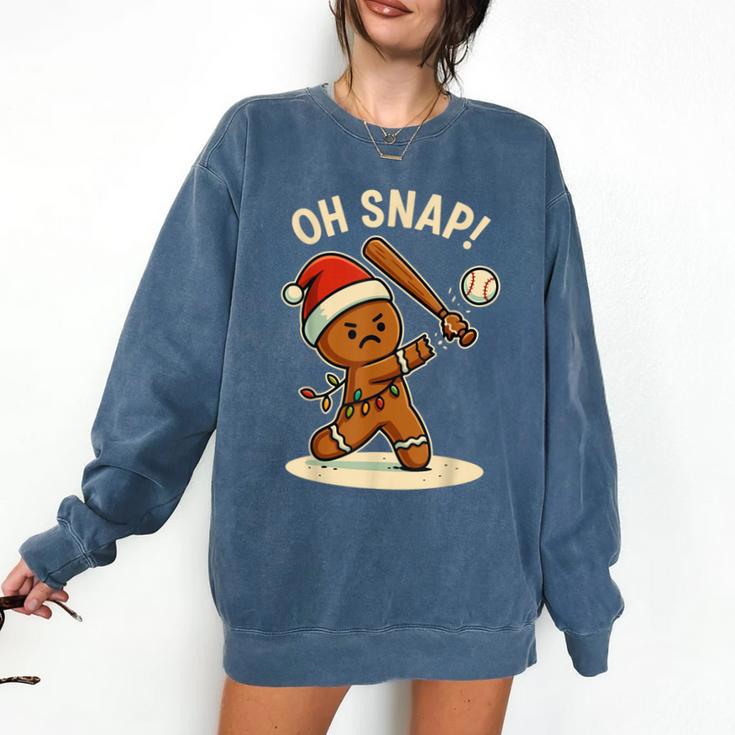Oh Snap Gingerbreadman Baseball Christmas Men Boys Toddlers Comfort Colors Sweatshirt