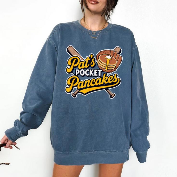Pat's Pocket Pancakes Baseball Glove Stack Syrup Comfort Colors Sweatshirt
