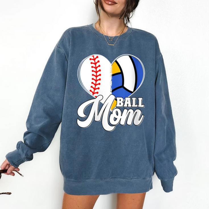 Proud Ball Mom Volleyball Baseball Mom Heart Comfort Colors Sweatshirt