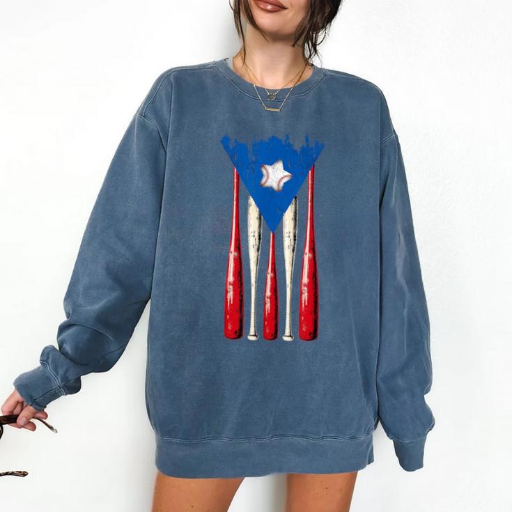 Puerto Rican Baseball Bats Puerto Rico Flag Pride BéIsbol Comfort Colors Sweatshirt