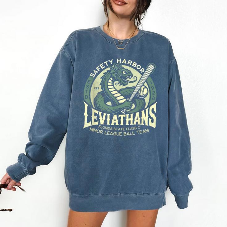 Safety Harbor Leviathans Retro Baseball Monster Comfort Colors Sweatshirt