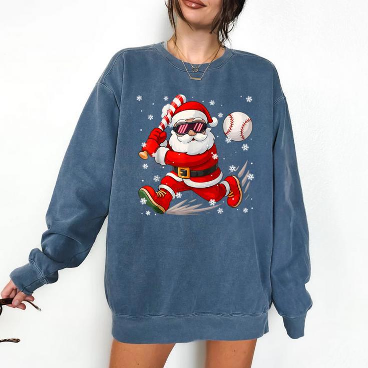 Santa Baseball Christmas Pajamas Xmas Men Boy Toddlers Comfort Colors Sweatshirt