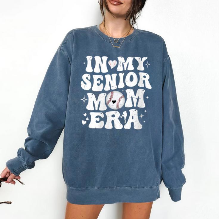 In My Senior Mom Era Class Of 2024 Groovy Baseball Mom Life Comfort Colors Sweatshirt