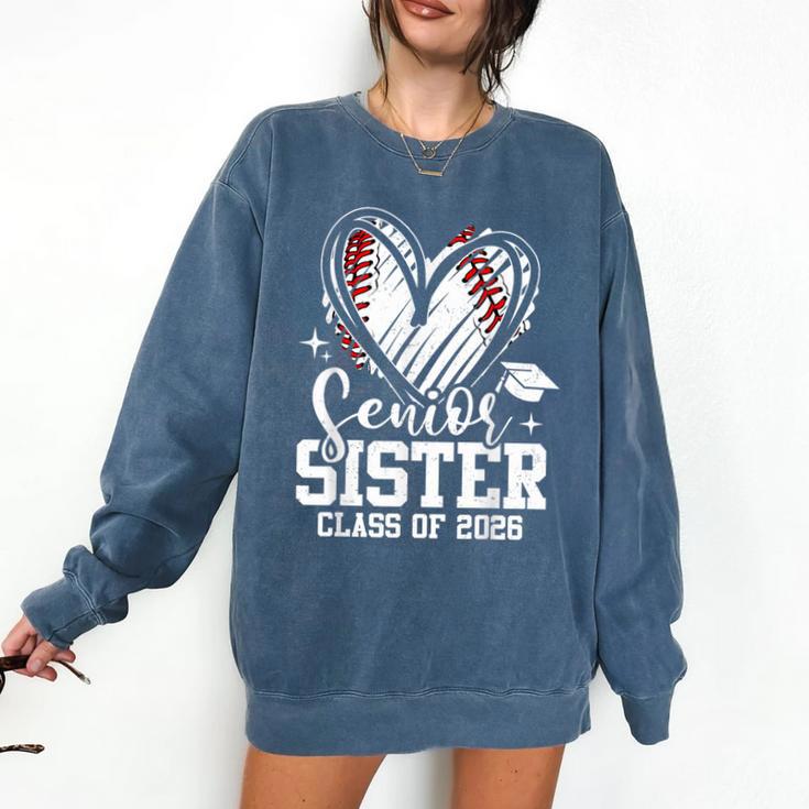 Senior Sister Class Of 2026 Baseball Graduation Heart Comfort Colors Sweatshirt