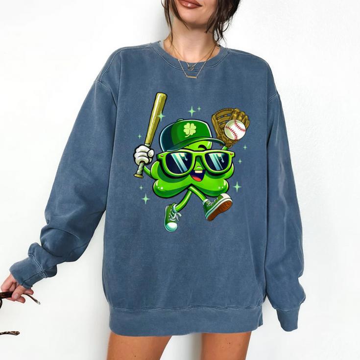 Shamrock Lucky Clover Baseball Patricks Day Family Matching Comfort Colors Sweatshirt
