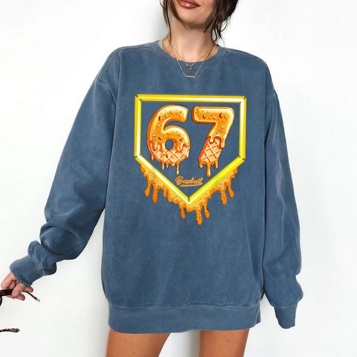 Six Seven 67 Meme Gen Alpha Slang Baseball 101 Comfort Colors Sweatshirt