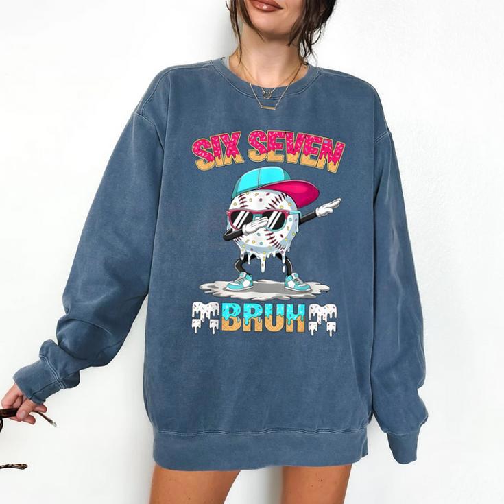 Six Seven 67 Meme Ice Cream Drip Baseball Dabbing Boy Kids Comfort Colors Sweatshirt