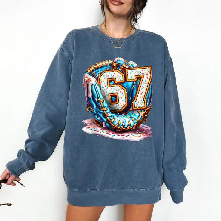 Six Seven Baseball Lifestyle 67 Meme Gen Alpha Slang Comfort Colors Sweatshirt