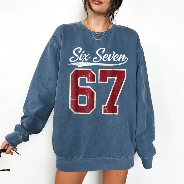 Six Seven Meme Boys Girls Kids 67 Baseball Jersey Comfort Colors Sweatshirt