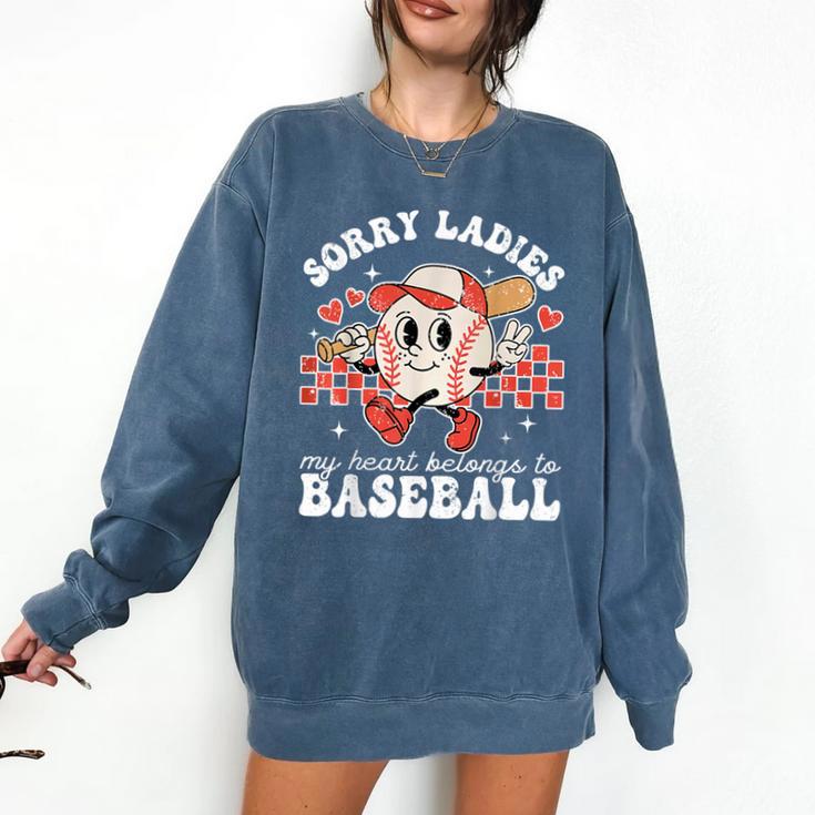 Sorry Ladies My Heart Belongs To Baseball Boy Kids Comfort Colors Sweatshirt