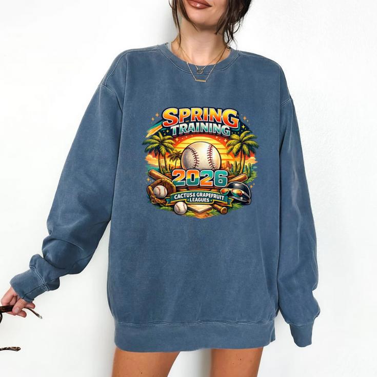Spring Training 2026 Retro Baseball Palm Cactus Comfort Colors Sweatshirt